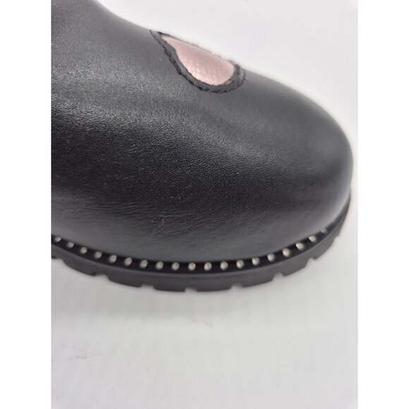 Karl Lagerfeld Bootie Youth Girl Size 3 Black  Chelsea Love Hearts Multi (629 - Picture 10 of 13